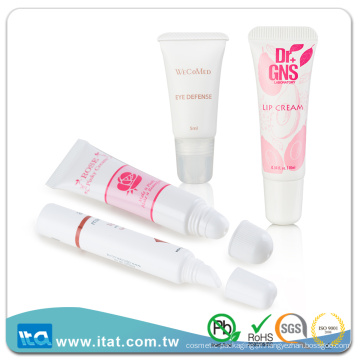 Bálsamo de brilho de creme de lábio de amostra livre base facial capacete de cosméticos com tampa de rosca